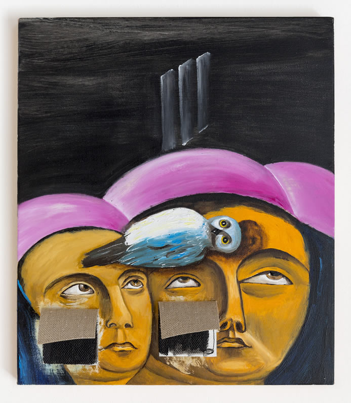 Enzo Cucchi, Entra in testa, 2016, olio su tela, 35x30 cm. Courtesy dell'artista e ZERO..., Milano. Foto Roberto Marossi Enzo Cucchi, Entra in testa, 2016, olio su tela, 35x30 cm. Courtesy dell'artista e ZERO..., Milano. Foto Roberto Marossi