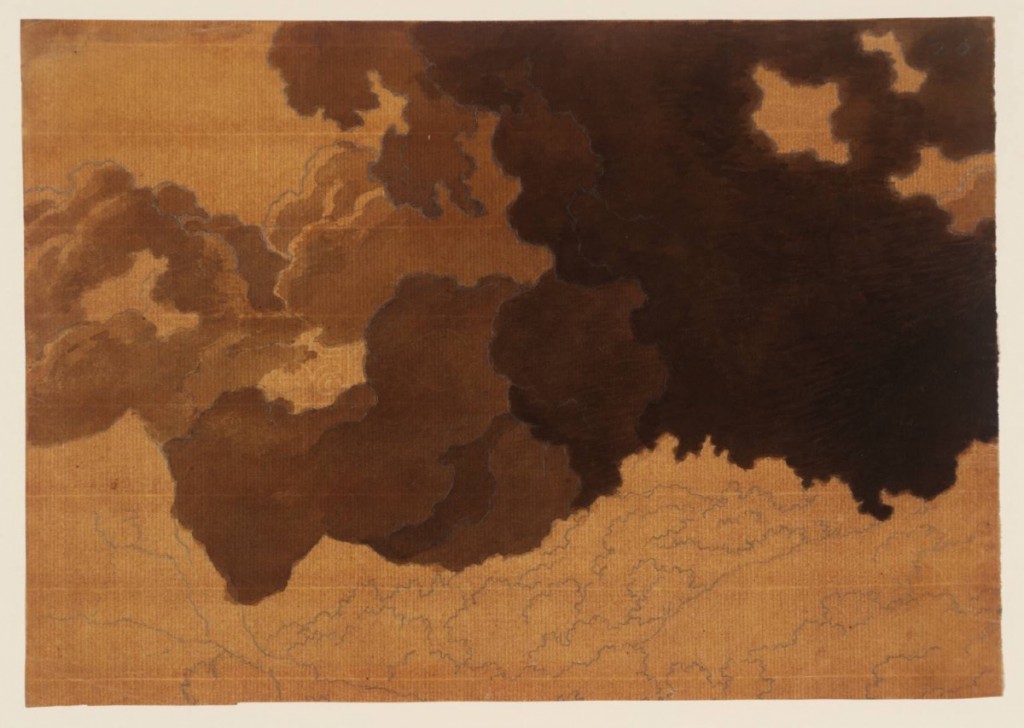 Alexander Cozens, Study of Sky No. 4 with Landscape, Graphite and watercolour on paper, 220 x 315 mm Photo © Tate. CC-BY-NC-ND 3.0 (Unported)