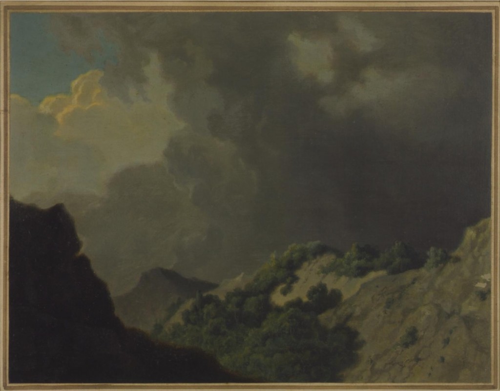 Alexander Cozens, Before Storm, Oil paint on paper, 241 × 314 mm Photo © Tate. CC-BY-NC-ND 3.0 (Unported)