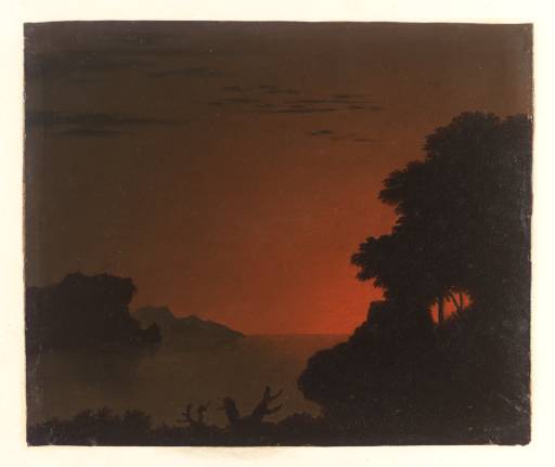 Alexander Cozens, Scirocco Sunset, Oil paint on paper, 171 × 204 mm Photo © Tate. CC-BY-NC-ND 3.0 (Unported)