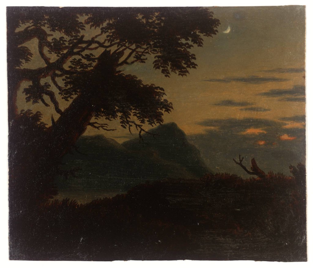 Alexander Cozens, Close of Day, Oil paint on paper, 158 × 185 mm Photo © Tate. CC-BY-NC-ND 3.0 (Unported)